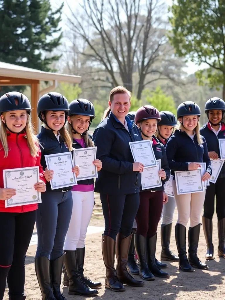 An image of a rider receiving a license from DEMANGE A CHEVAL, symbolizing their commitment to safe and responsible equestrian practices.